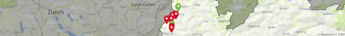 Kartenansicht für Apotheken-Notdienste in der Nähe von Götzis (Feldkirch, Vorarlberg)